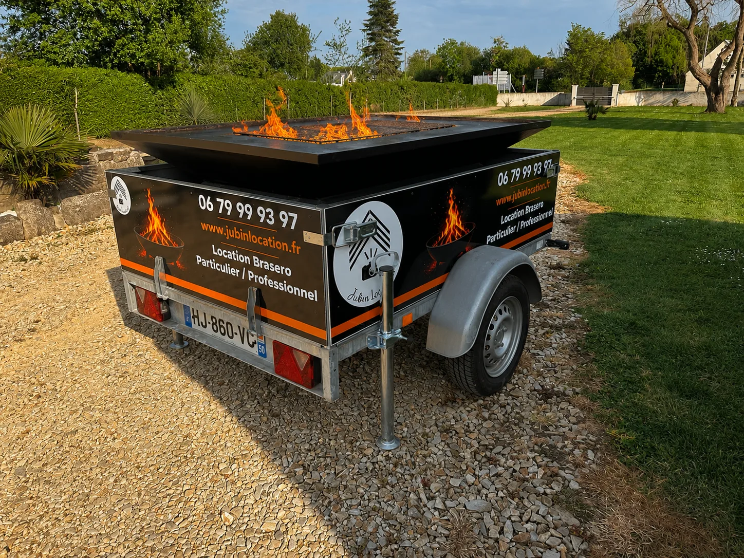 Brasero sur remorque — JUBIN Location